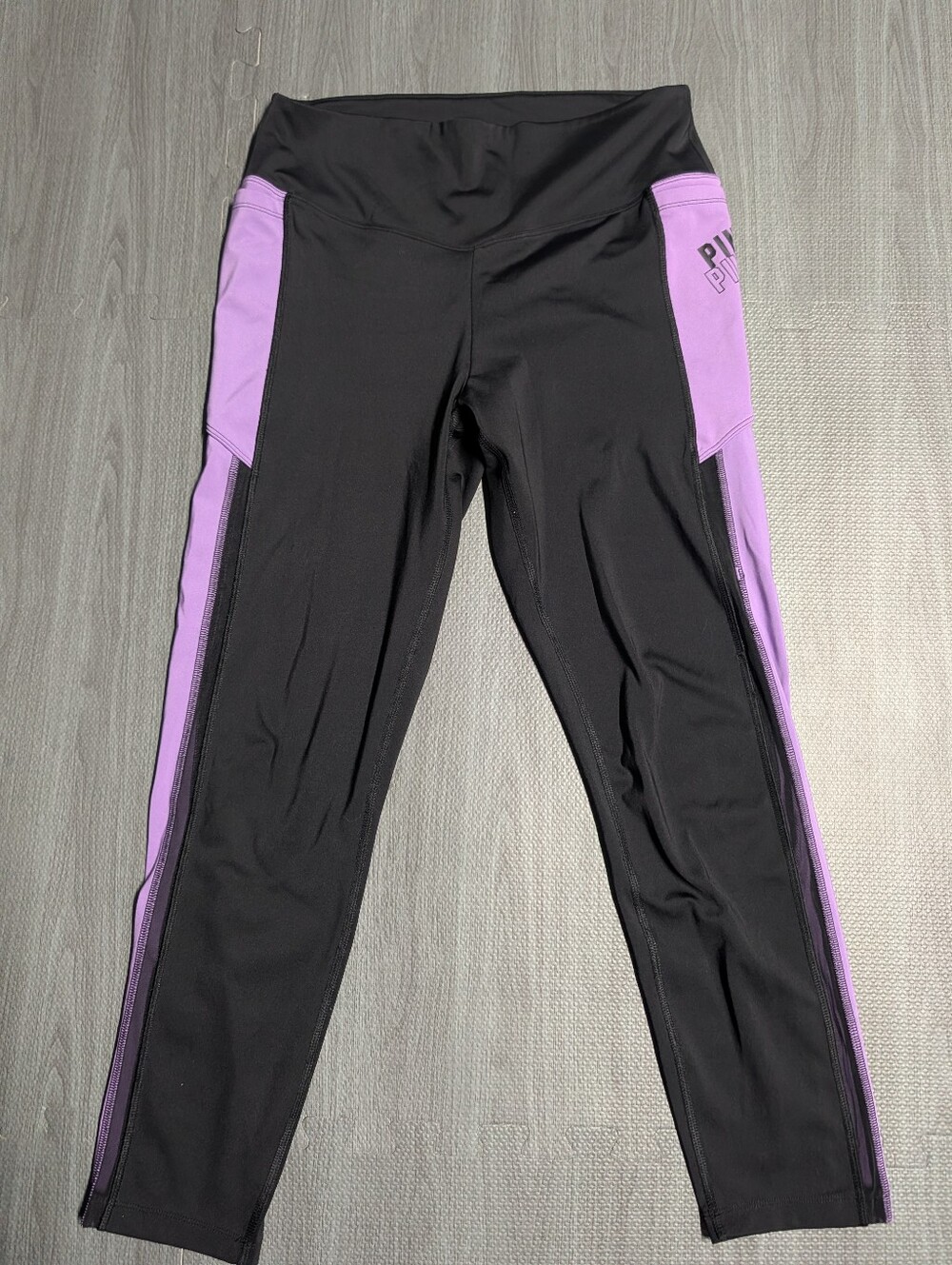 Active USA Black Leggings with Pink Active Logo